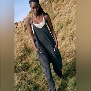 NWOT Free People Movement Hot Shot Onesie in Washed Black Size L